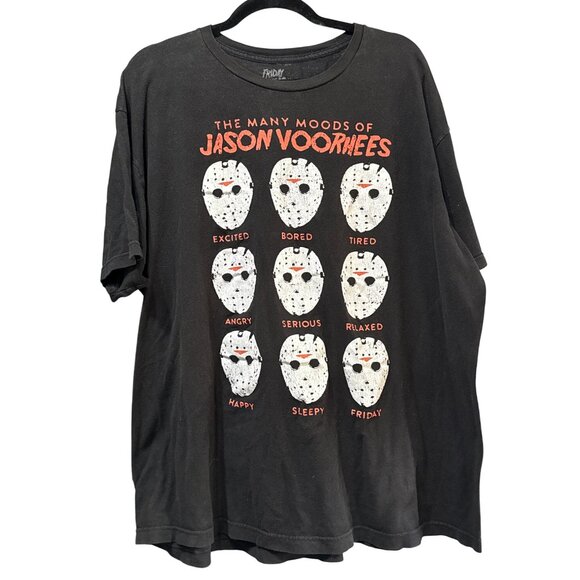 Jason Voorhees "The Many Moods Of" Graphic Tee Size XL Halloween Fright Gothic - Picture 1 of 8
